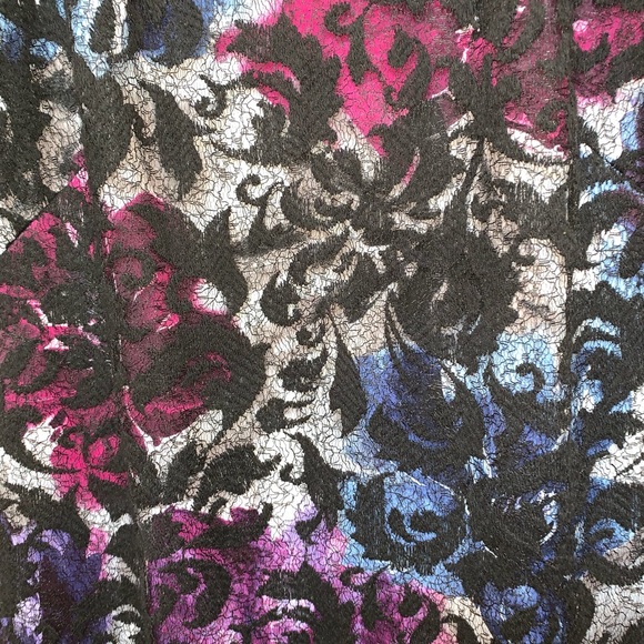 Donna Rico Purple Black Lace Overlay Dress 10 - Picture 5 of 8